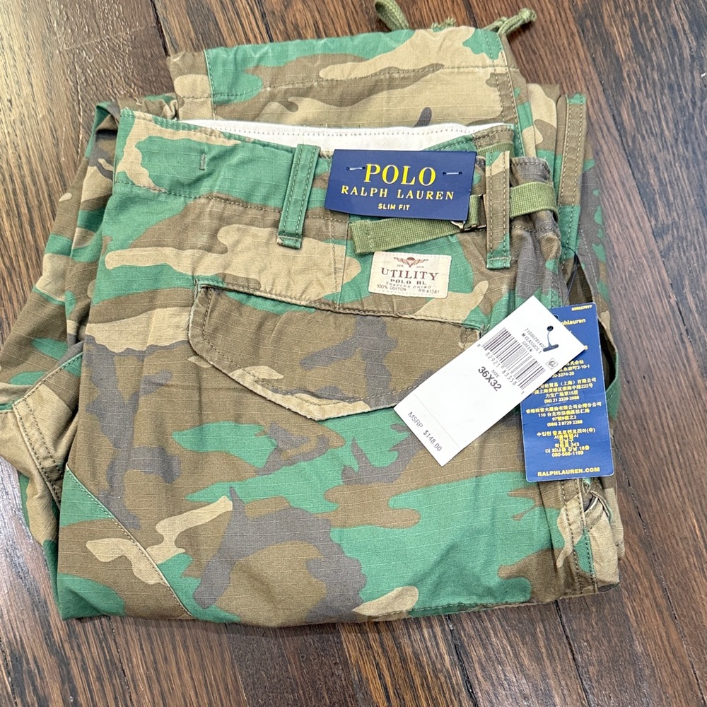 Ralph Lauren Polo Camo Canvas Slim Cargo Pants